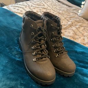 Black combat boots